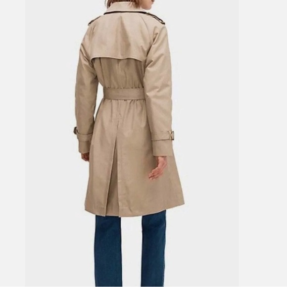 Kate Spade women’s Ruffle Rim Trench Coat, Tuscan Beige, size S; NWT - Picture 2 of 4